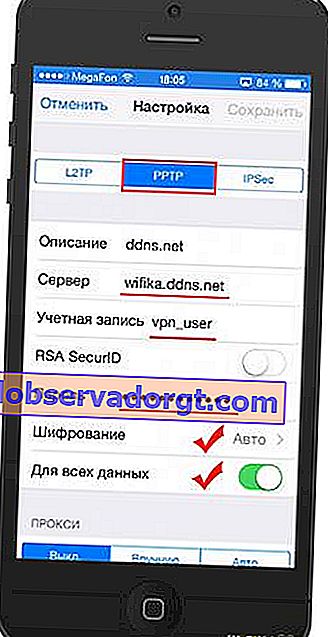 configuración de vnp en iphone